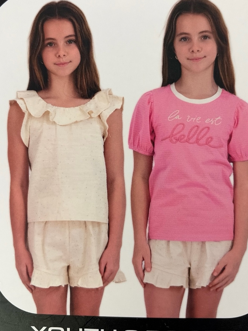 NWT French Connection Youth 3 Pc Set Ruffle Shorts & tops & 10-12 emballished